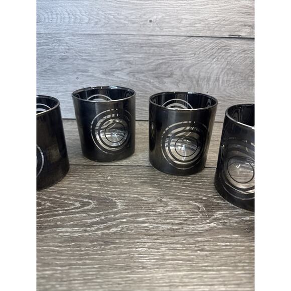 Vintage 1970's Silvered MOD Bullseye Old Fashioned Glasses- Set Of 6 - Picture 4 of 8